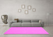 Machine Washable Solid Pink Modern Rug in a Living Room, wshcon204pnk