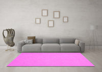 Machine Washable Solid Pink Modern Rug, wshcon204pnk