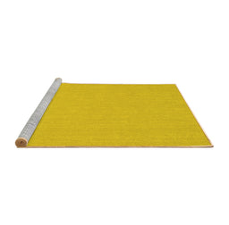 Sideview of Machine Washable Solid Yellow Modern Rug, wshcon204yw