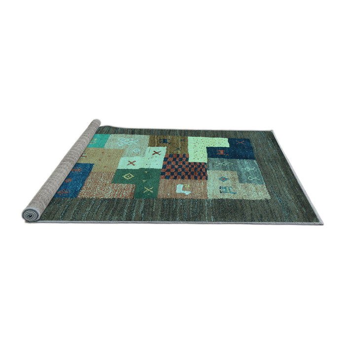 Sideview of Machine Washable Abstract Light Blue Contemporary Rug, wshcon2050lblu