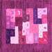 Square Abstract Pink Contemporary Rug, con2050pnk