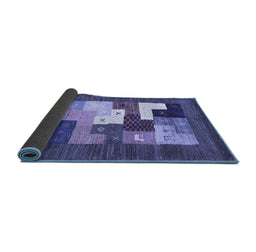 Sideview of Abstract Blue Contemporary Rug, con2050blu