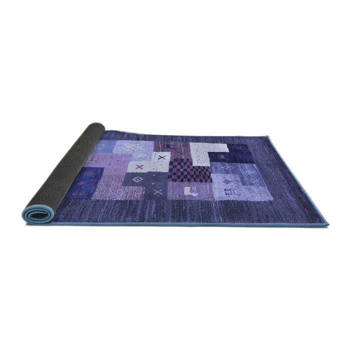 Sideview of Abstract Blue Contemporary Rug, con2050blu