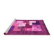 Sideview of Machine Washable Abstract Pink Contemporary Rug, wshcon2050pnk