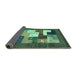 Sideview of Abstract Turquoise Contemporary Rug, con2050turq