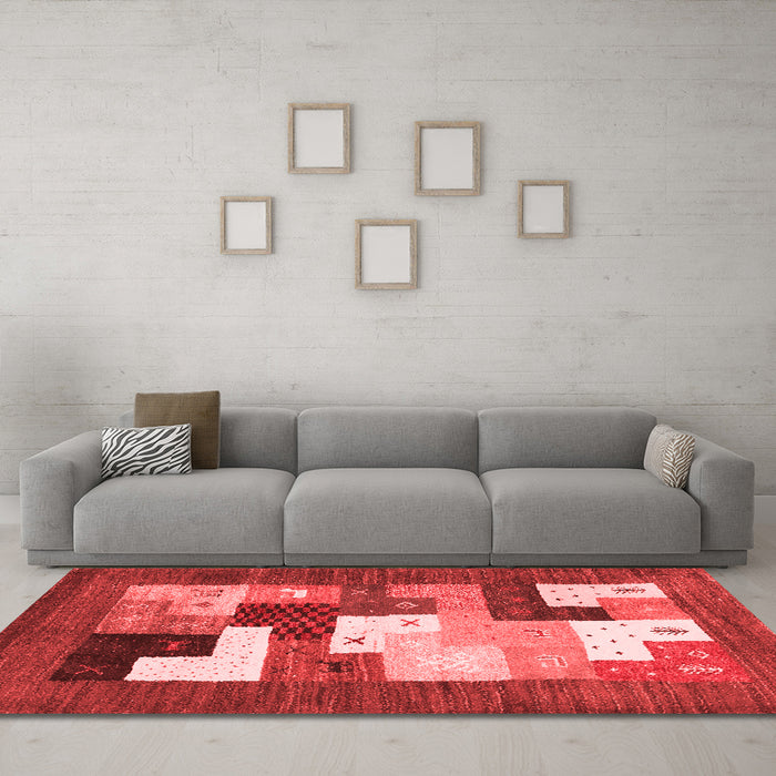 Contemporary Red Washable Rugs
