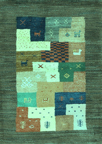 Abstract Turquoise Contemporary Rug, con2050turq