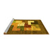 Sideview of Machine Washable Abstract Yellow Contemporary Rug, wshcon2050yw