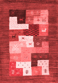 Abstract Red Contemporary Rug, con2050red