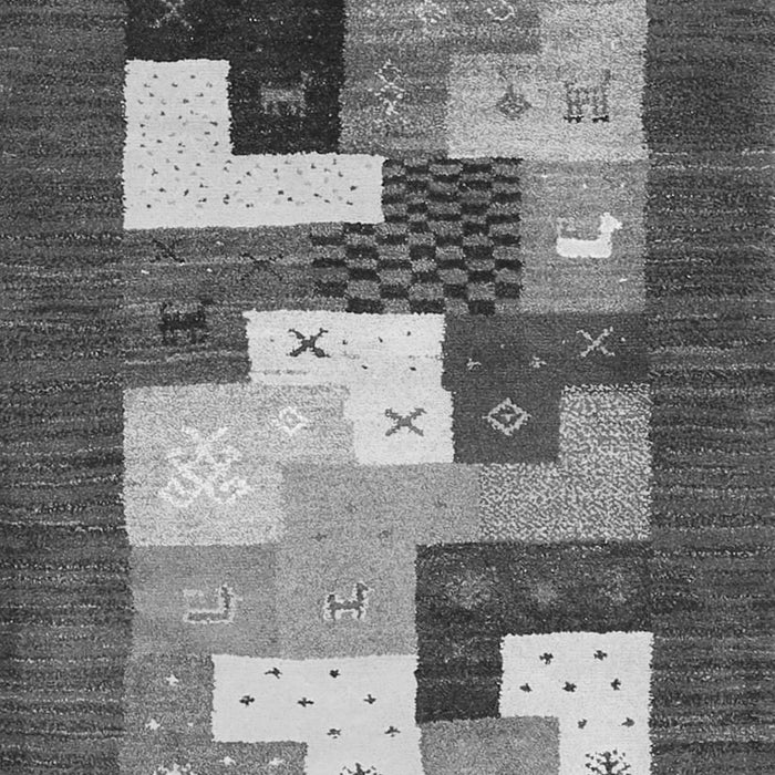 Serging Thickness of Machine Washable Abstract Gray Contemporary Rug, wshcon2050gry