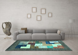 Machine Washable Abstract Light Blue Contemporary Rug in a Living Room, wshcon2050lblu