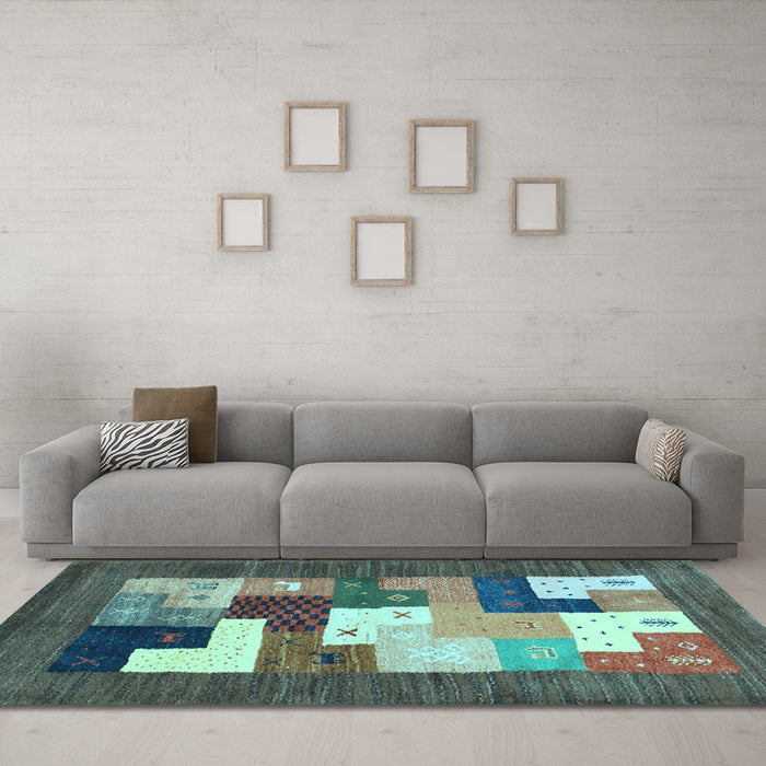 Machine Washable Abstract Light Blue Contemporary Rug in a Living Room, wshcon2050lblu