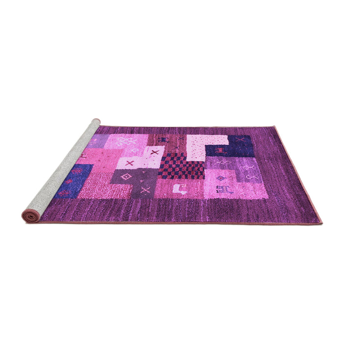 Sideview of Machine Washable Abstract Purple Contemporary Area Rugs, wshcon2050pur