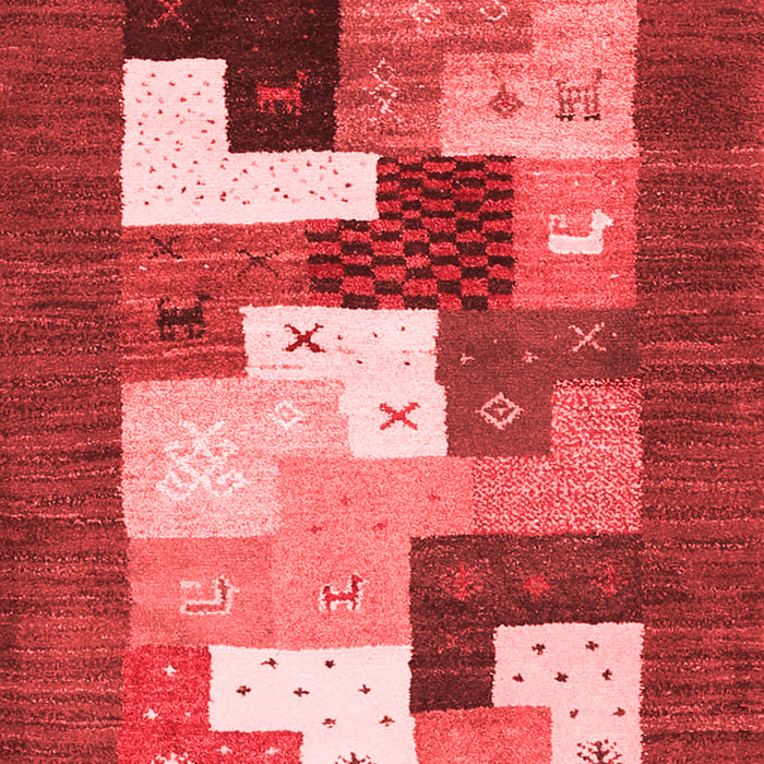 Machine Washable Abstract Red Contemporary Rug, wshcon2050red