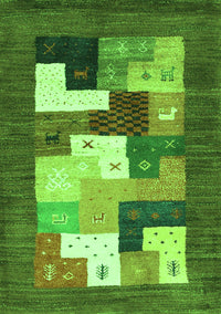 Abstract Green Contemporary Rug, con2050grn