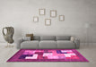 Machine Washable Abstract Pink Contemporary Rug in a Living Room, wshcon2050pnk