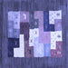 Square Abstract Blue Contemporary Rug, con2050blu