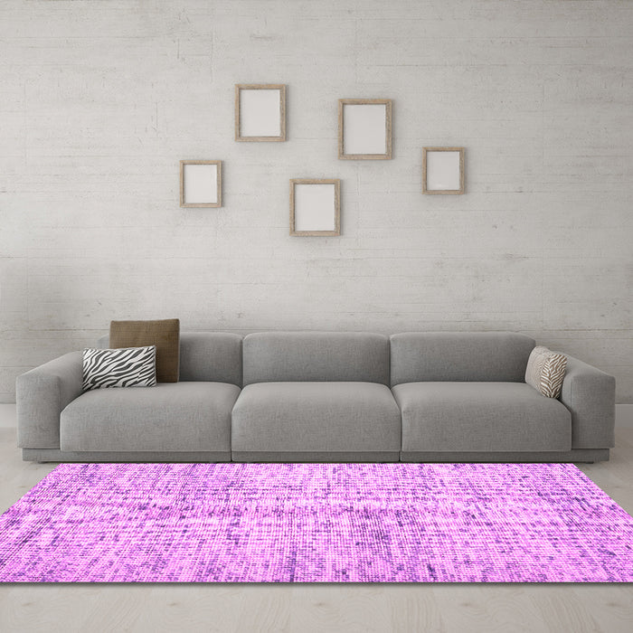 Machine Washable Abstract Pink Contemporary Rug in a Living Room, wshcon2051pnk