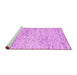 Sideview of Machine Washable Abstract Pink Contemporary Rug, wshcon2051pnk