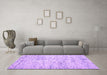 Machine Washable Abstract Purple Contemporary Area Rugs in a Living Room, wshcon2051pur