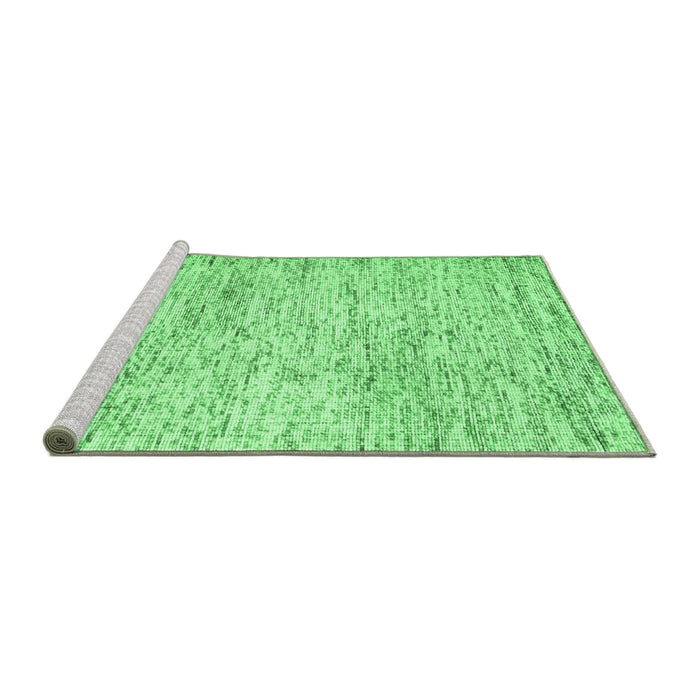Sideview of Machine Washable Abstract Emerald Green Contemporary Area Rugs, wshcon2051emgrn