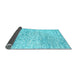 Sideview of Abstract Light Blue Contemporary Rug, con2051lblu