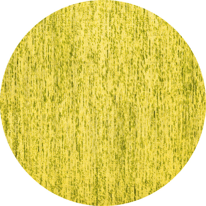 Round Abstract Yellow Contemporary Rug, con2051yw