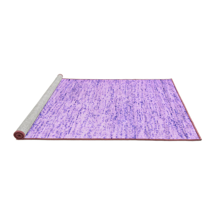 Sideview of Machine Washable Abstract Purple Contemporary Area Rugs, wshcon2051pur