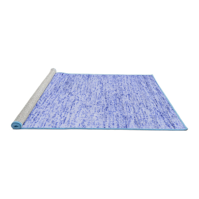 Sideview of Machine Washable Abstract Blue Contemporary Rug, wshcon2051blu