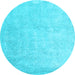 Round Abstract Light Blue Contemporary Rug, con2052lblu