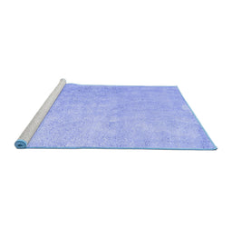 Sideview of Machine Washable Abstract Blue Contemporary Rug, wshcon2052blu