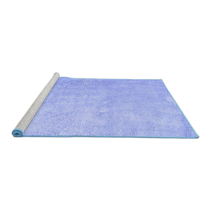 Sideview of Machine Washable Abstract Blue Contemporary Rug, wshcon2052blu