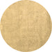 Round Machine Washable Abstract Brown Contemporary Rug, wshcon2052brn