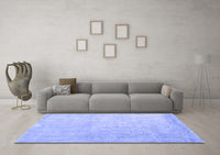 Machine Washable Abstract Blue Contemporary Rug, wshcon2052blu