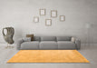 Machine Washable Abstract Orange Contemporary Area Rugs in a Living Room, wshcon2052org