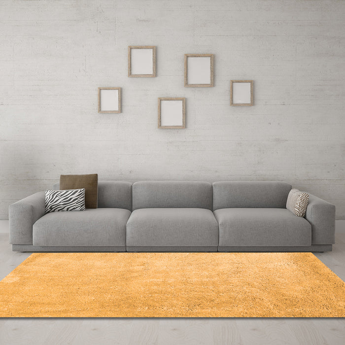 Machine Washable Abstract Orange Contemporary Area Rugs in a Living Room, wshcon2052org