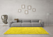 Machine Washable Abstract Yellow Contemporary Rug in a Living Room, wshcon2052yw