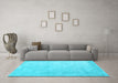 Machine Washable Abstract Light Blue Contemporary Rug in a Living Room, wshcon2052lblu