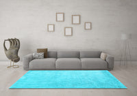 Machine Washable Abstract Light Blue Contemporary Rug, wshcon2052lblu