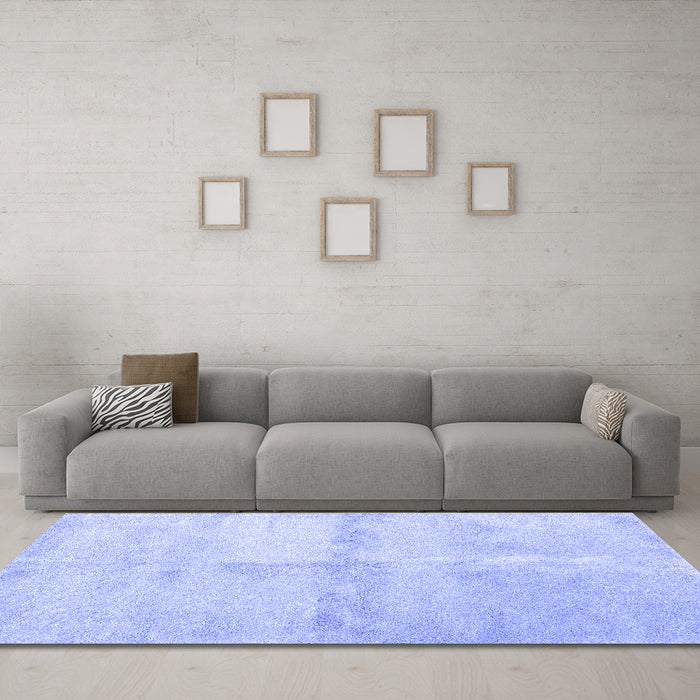 Machine Washable Abstract Blue Contemporary Rug in a Living Room, wshcon2053blu