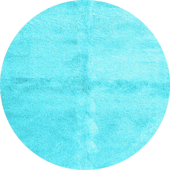 Round Abstract Light Blue Contemporary Rug, con2053lblu