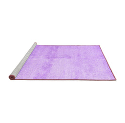 Sideview of Machine Washable Abstract Purple Contemporary Area Rugs, wshcon2053pur