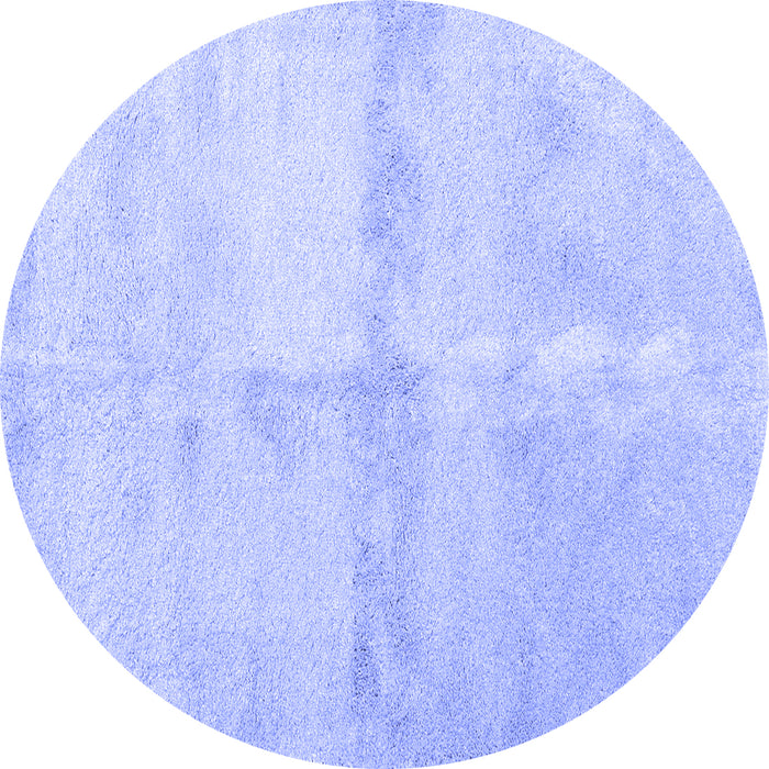 Round Abstract Blue Contemporary Rug, con2053blu