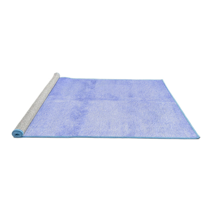 Sideview of Machine Washable Abstract Blue Contemporary Rug, wshcon2053blu