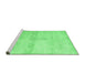 Sideview of Machine Washable Abstract Emerald Green Contemporary Area Rugs, wshcon2053emgrn