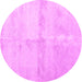 Round Abstract Pink Contemporary Rug, con2053pnk