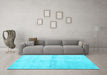 Machine Washable Abstract Light Blue Contemporary Rug in a Living Room, wshcon2053lblu