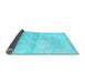 Sideview of Abstract Light Blue Contemporary Rug, con2053lblu