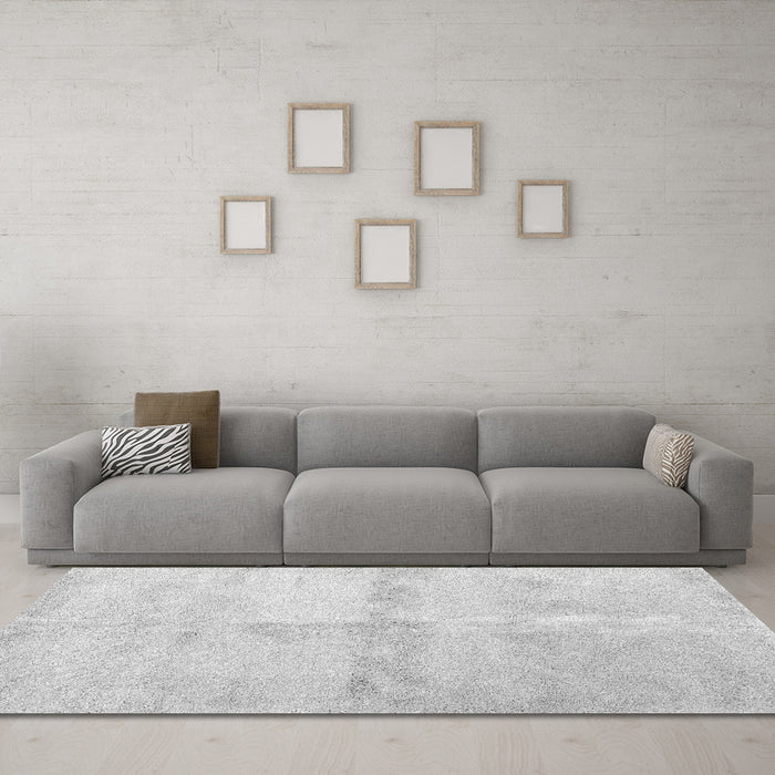 Machine Washable Abstract Gray Contemporary Rug in a Living Room,, wshcon2053gry
