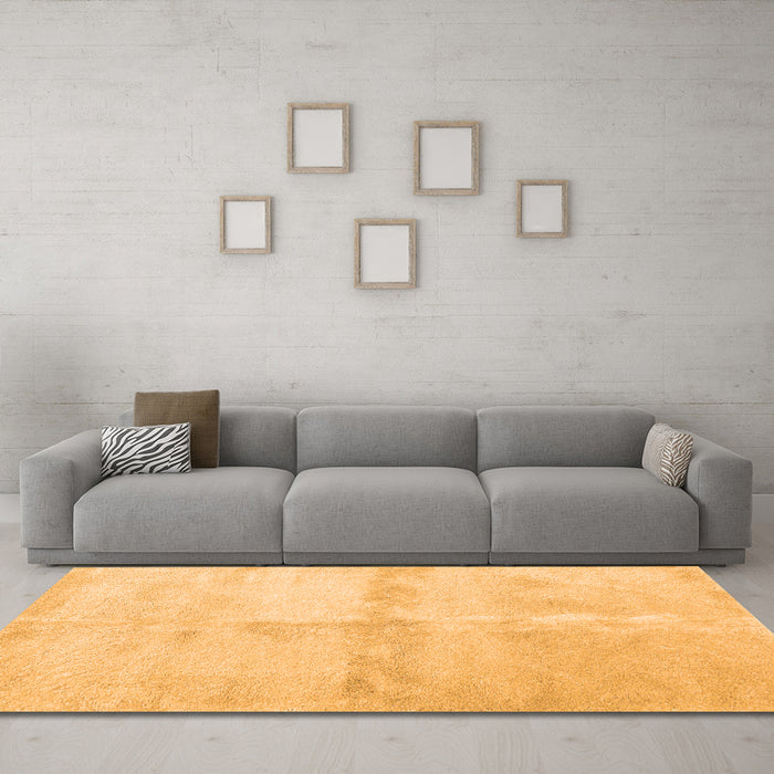 Machine Washable Abstract Orange Contemporary Area Rugs in a Living Room, wshcon2053org